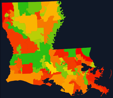 Louisiana state district house map